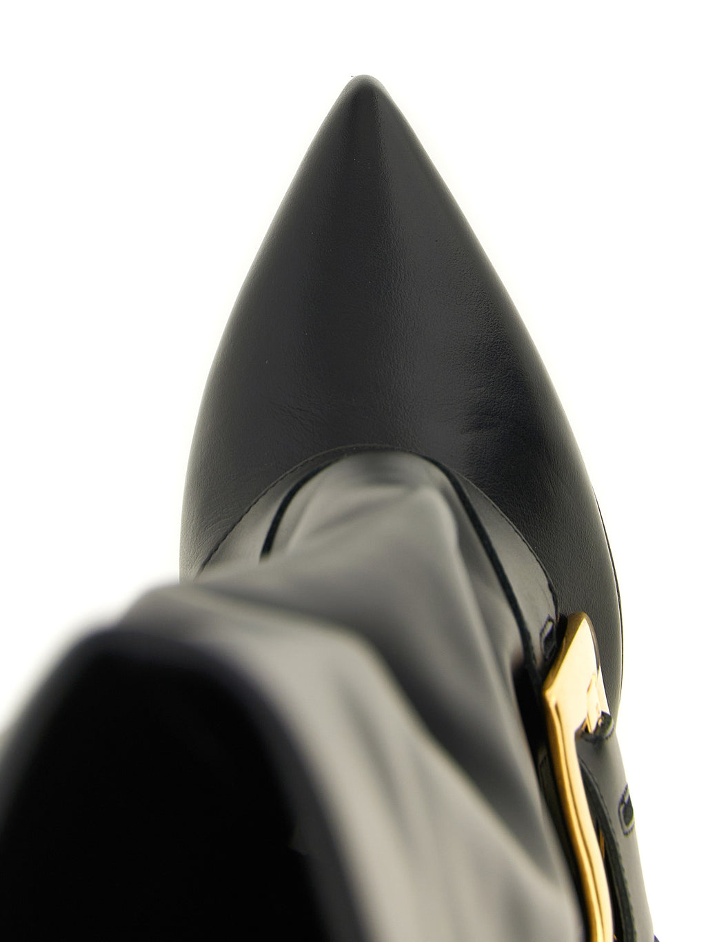 Balmain Schwarzes Kalbsleder Over-the-Knee