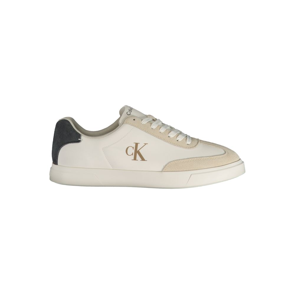 Calvin Klein Weiße Herren-Sneaker aus Polyester