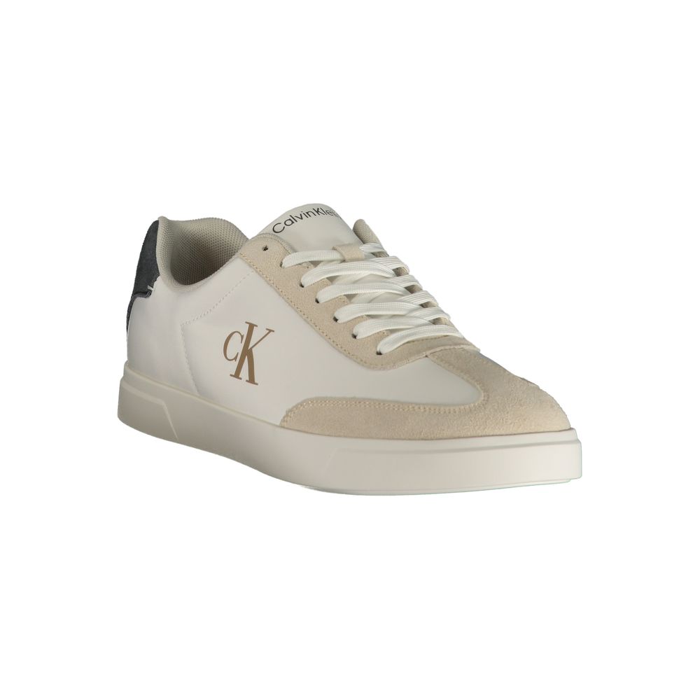 Calvin Klein Weiße Herren-Sneaker aus Polyester