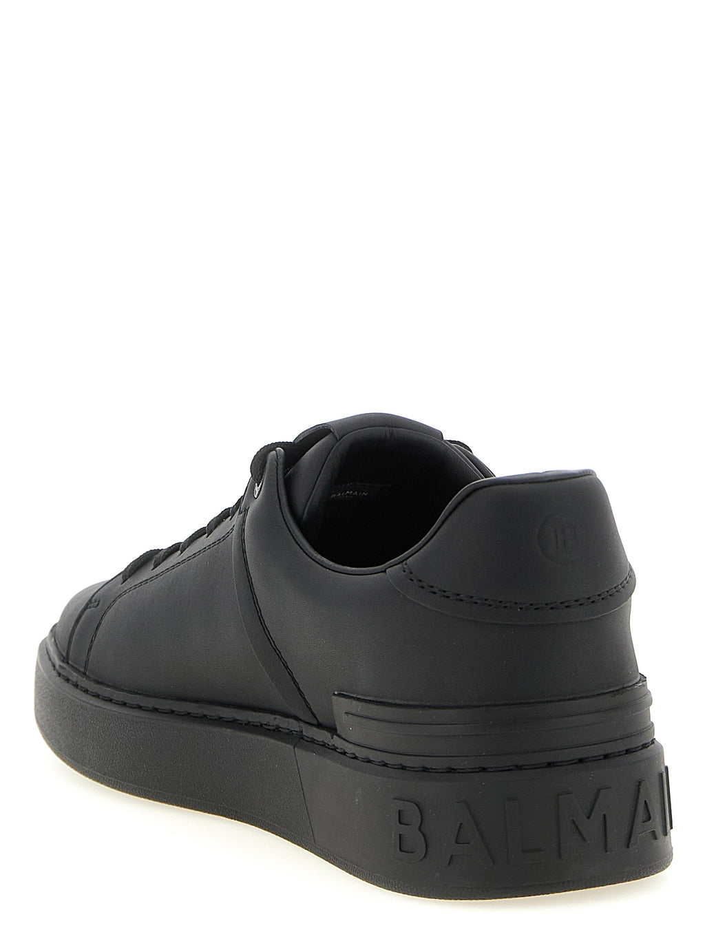 Balmain Schwarze Kalbsleder Low-Top-Sneaker