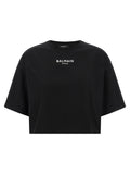 Balmain Schwarzes Baumwoll-T-Shirt