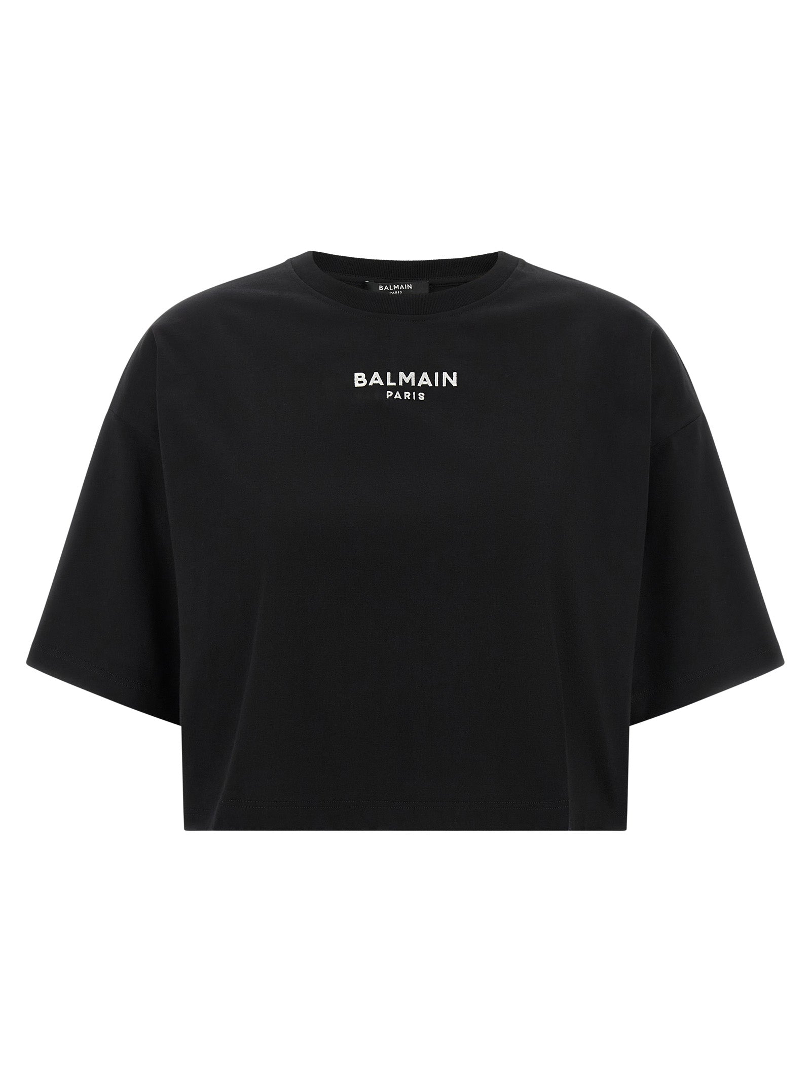Balmain Schwarzes Baumwoll-T-Shirt