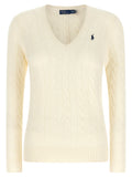 Polo Ralph Lauren Weiße Wollstrickjacke