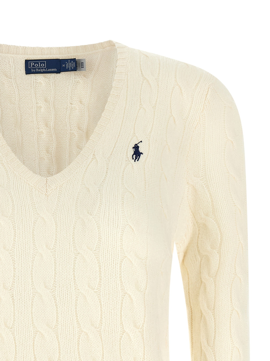 Polo Ralph Lauren Weiße Wollstrickjacke