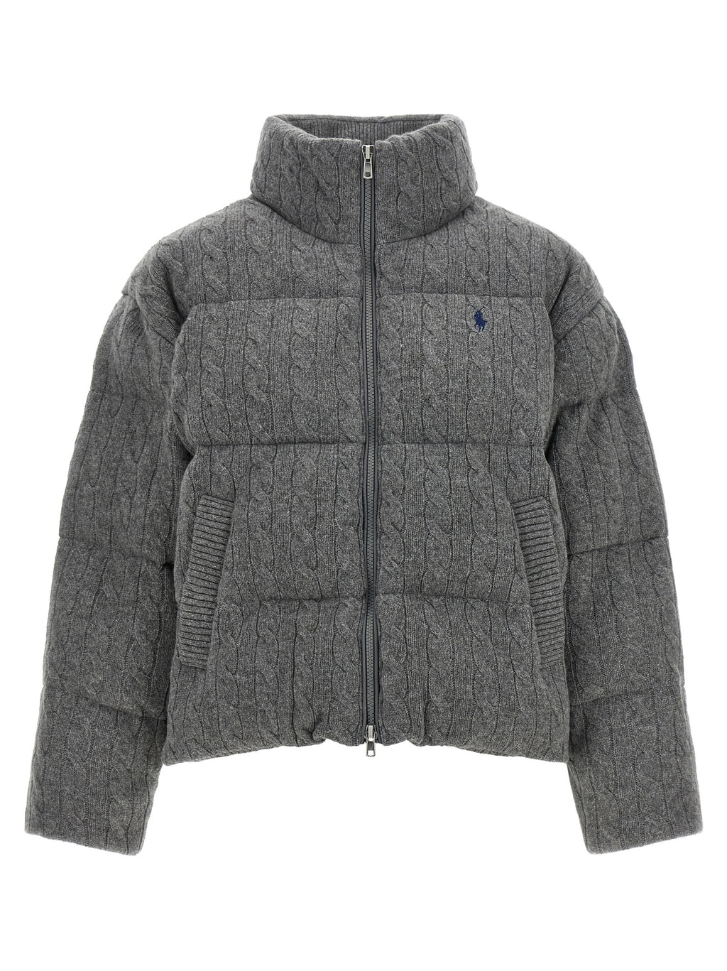 Polo Ralph Lauren Grauer Wollmantel in voller Länge