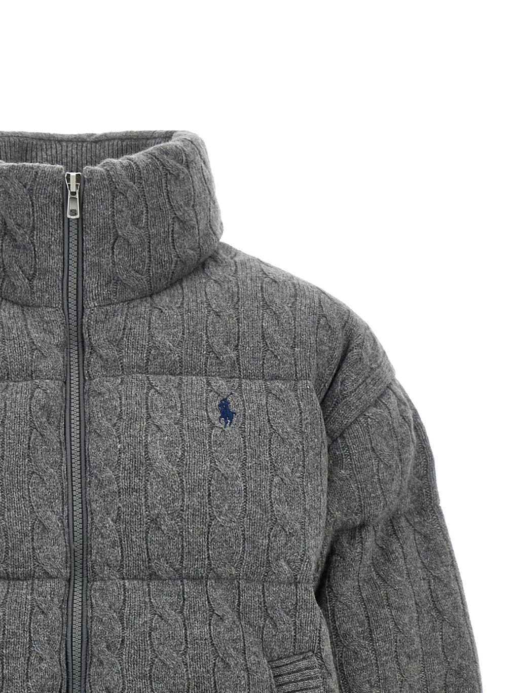 Polo Ralph Lauren Grauer Wollmantel in voller Länge