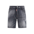 Dsquared² Schwarze Baumwoll-Bermudashorts