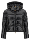 Moncler Schwarze Polyamid-Jacke in voller Länge