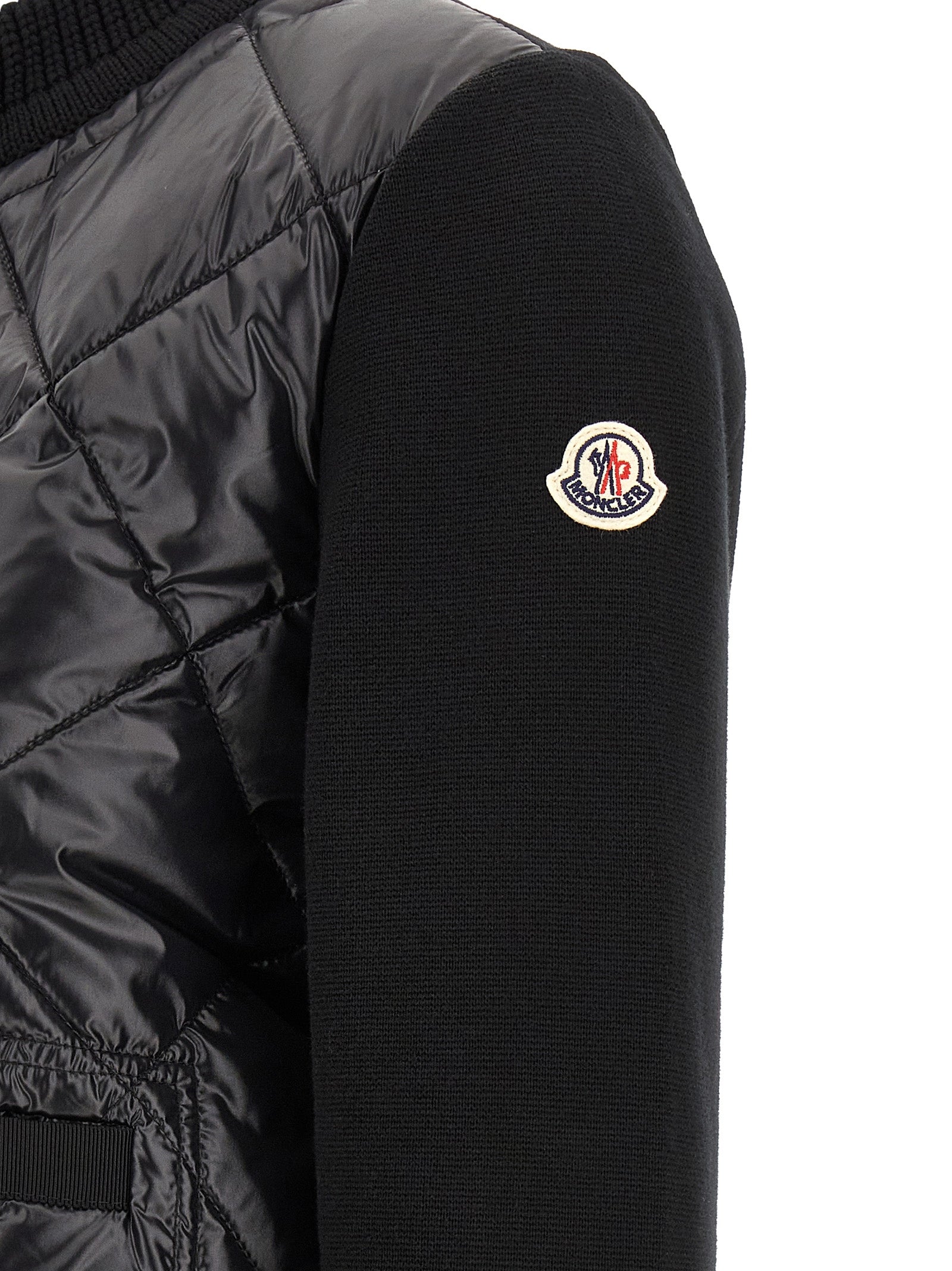 Moncler Schwarzer Cardigan aus Polyamid
