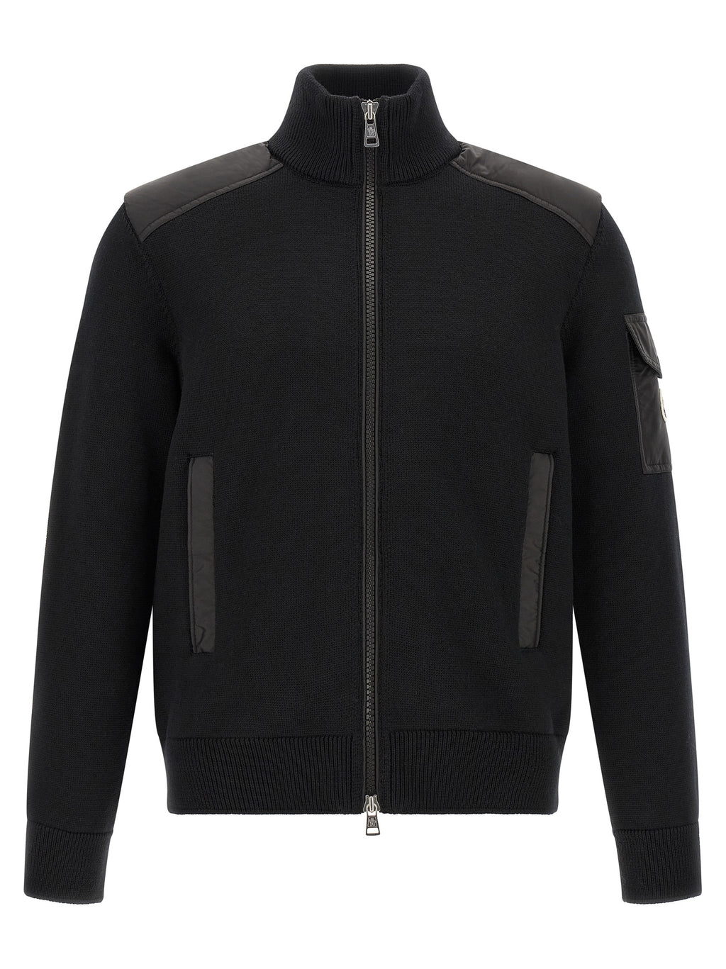 Moncler Schwarzer Cardigan aus Polyamid