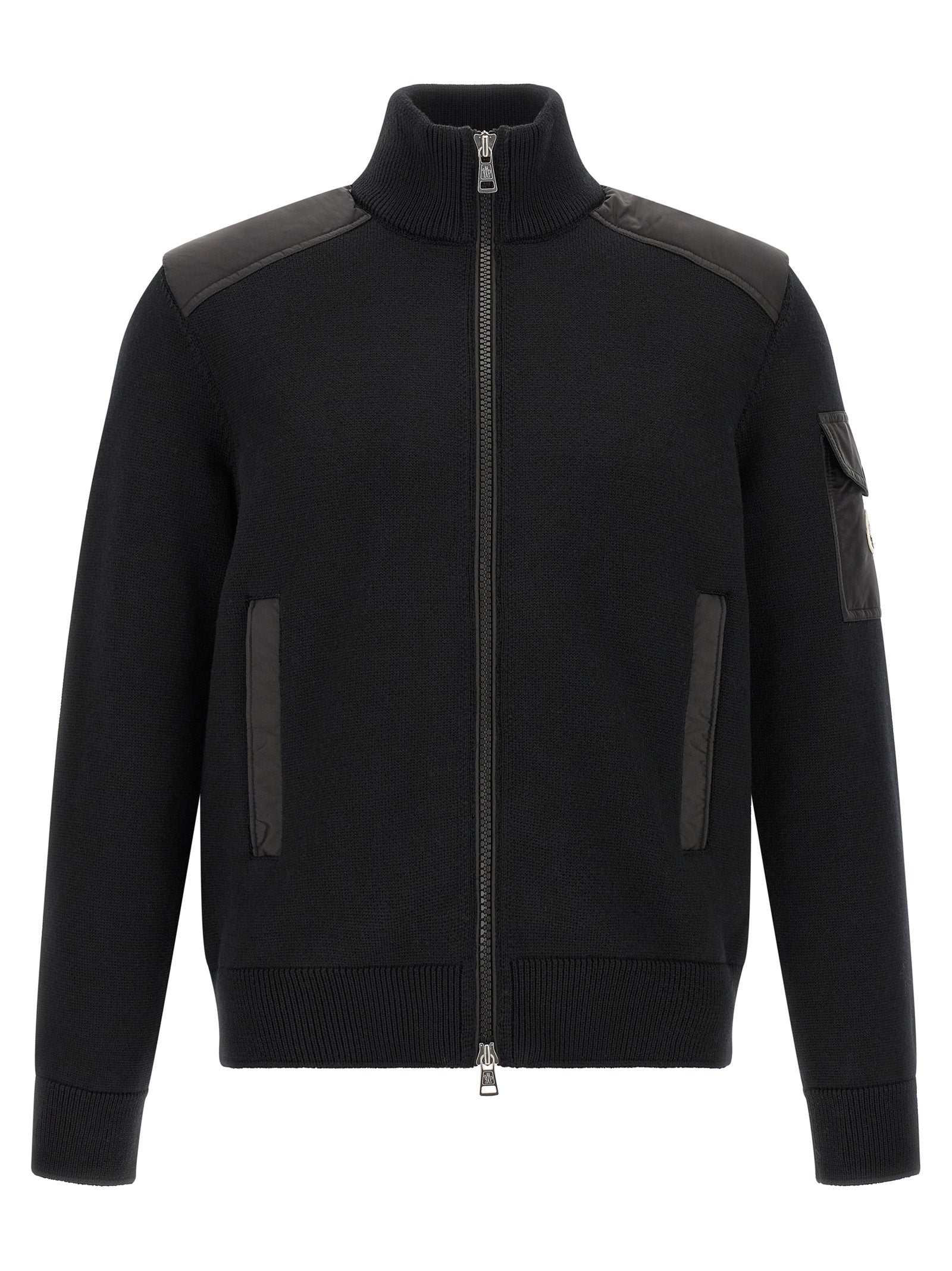 Moncler Schwarzer Cardigan aus Polyamid