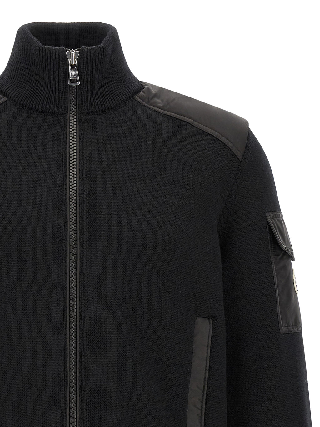Moncler Schwarzer Cardigan aus Polyamid