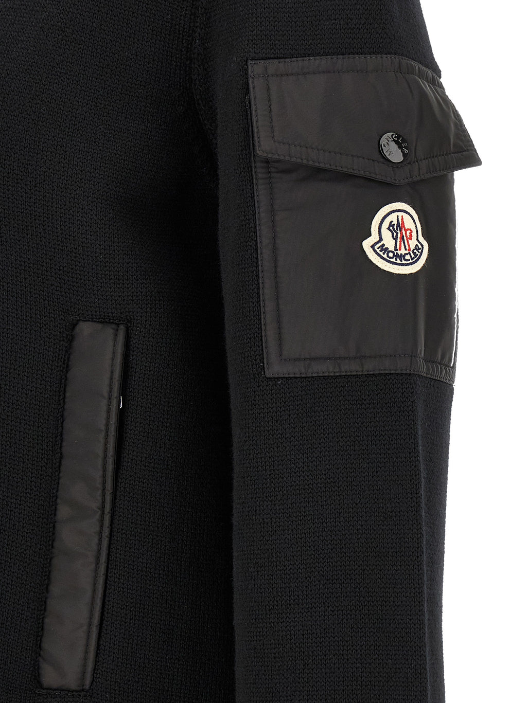 Moncler Schwarzer Cardigan aus Polyamid