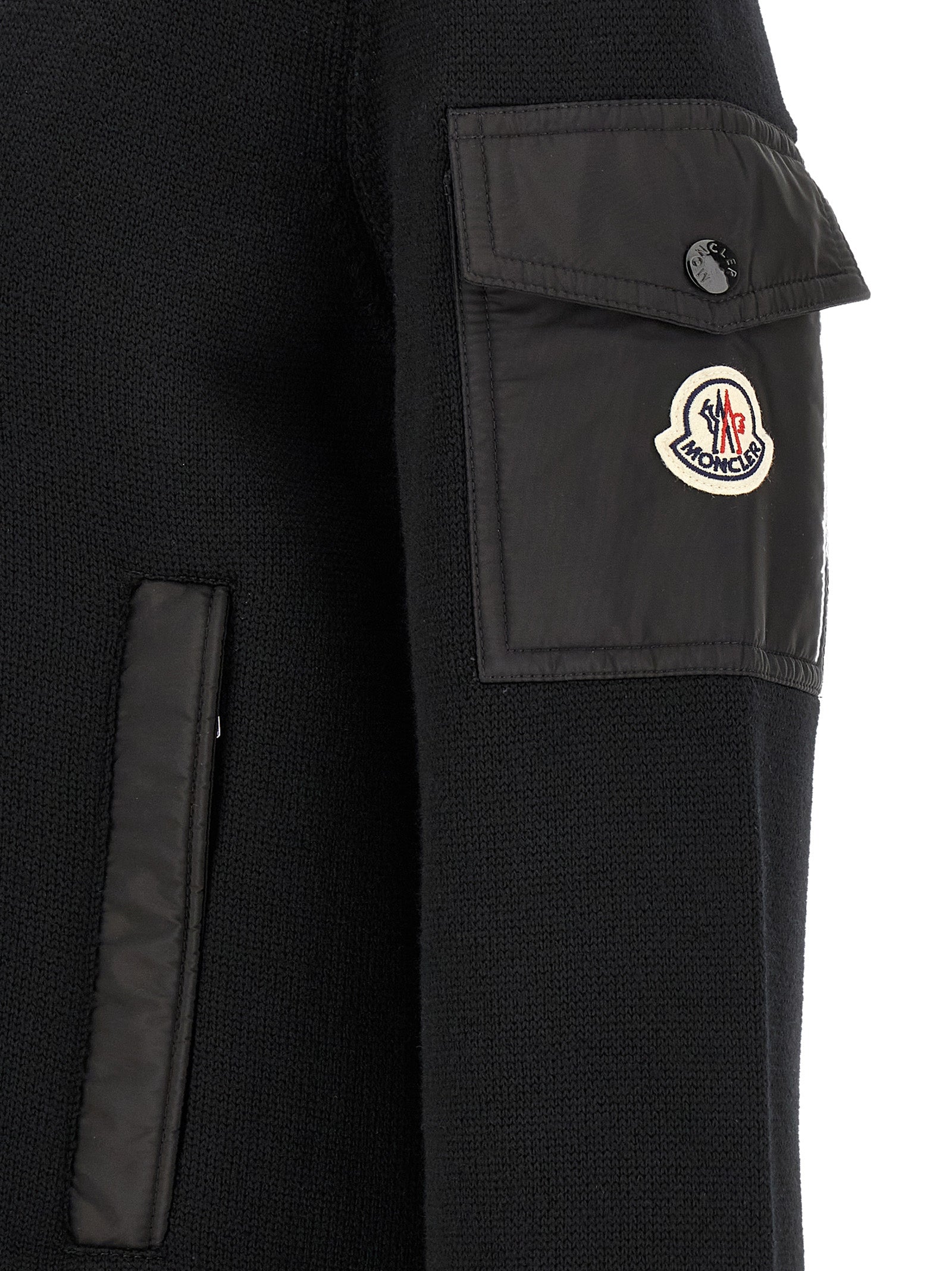 Moncler Schwarzer Cardigan aus Polyamid
