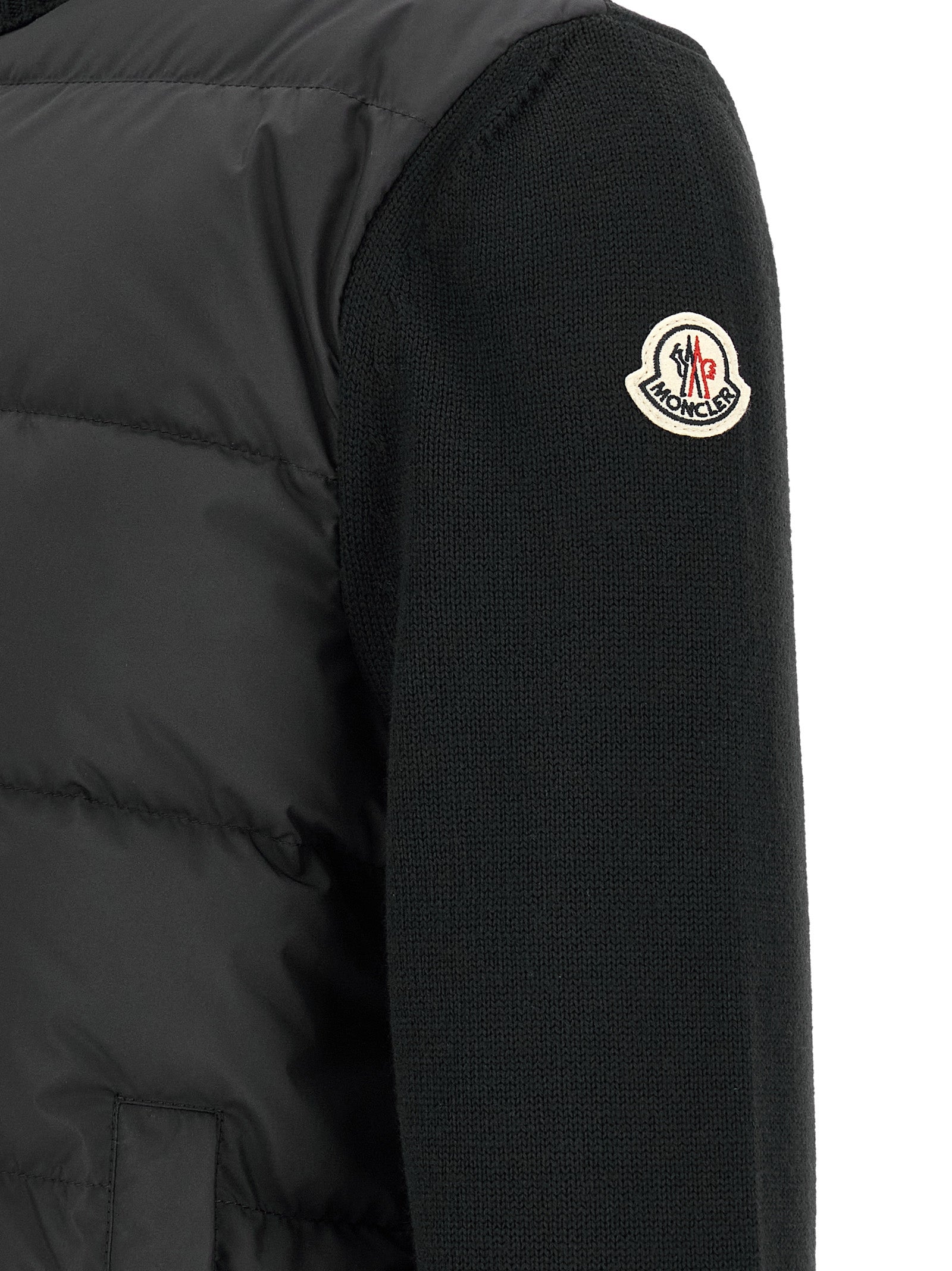 Moncler Schwarzer Cardigan aus Polyester