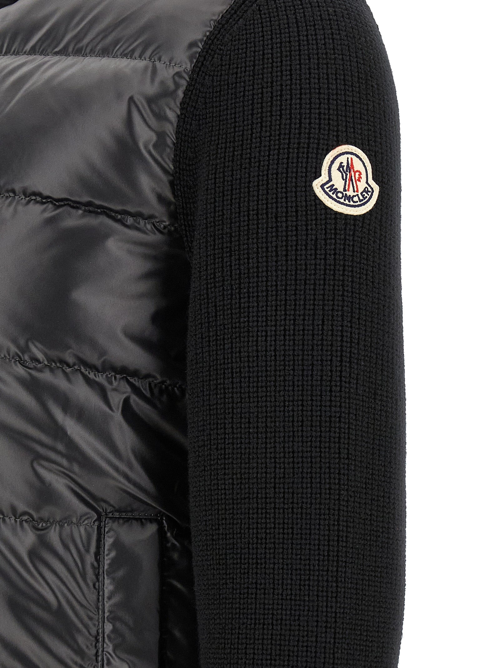 Moncler Schwarzer Cardigan aus Polyester