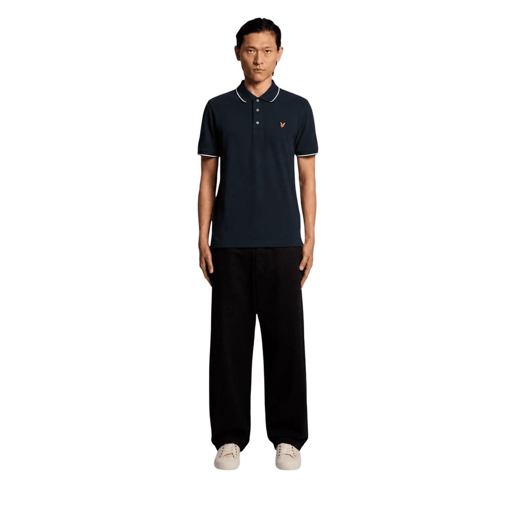 Lyle & Scott Blaues Baumwoll-Polohemd