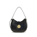 Versace Schwarze Bos Taurus Kalbsleder Schultertasche