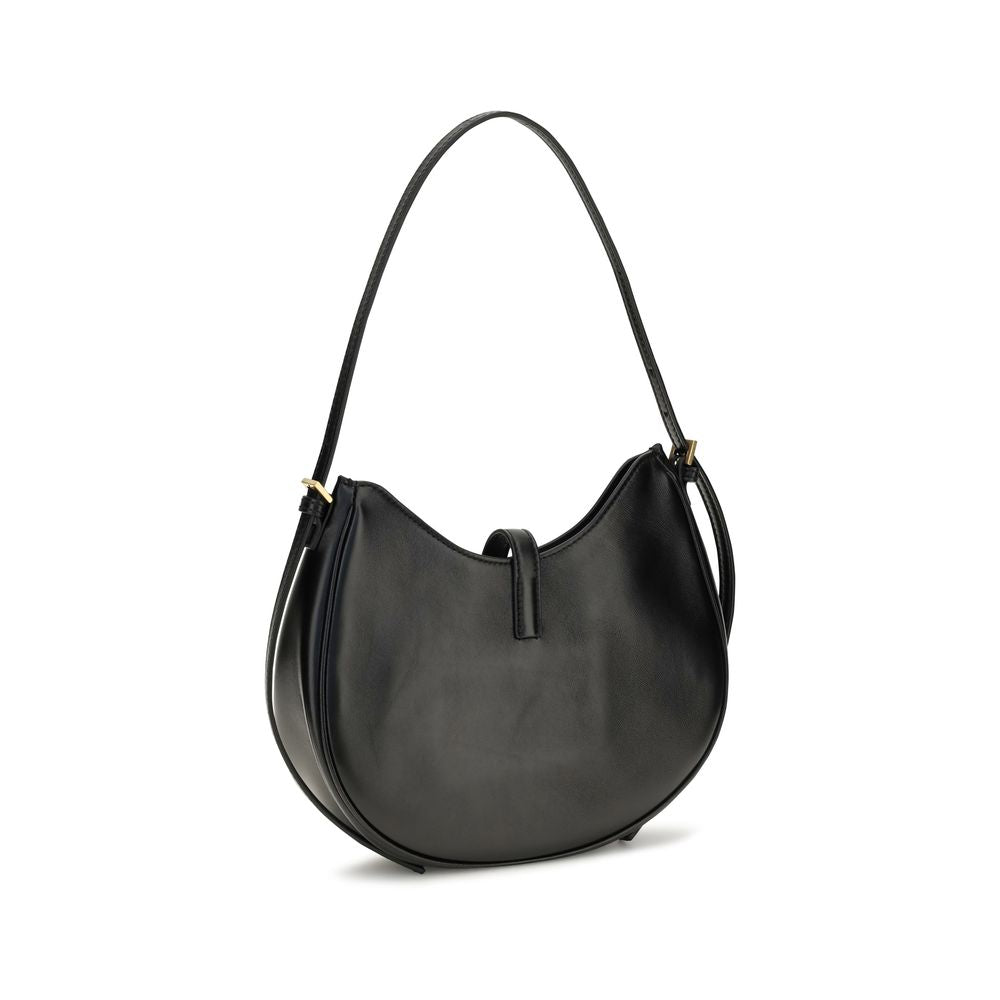Versace Schwarze Bos Taurus Kalbsleder Schultertasche