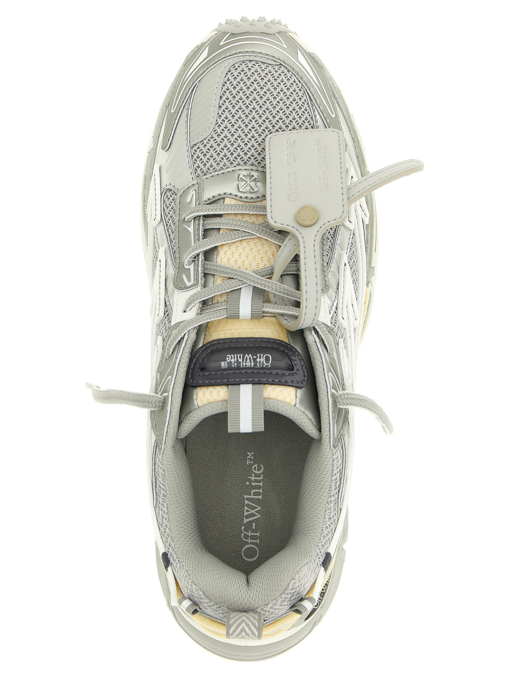 Off-White Silberne Polyester-Sneaker für sportliche Auftritte