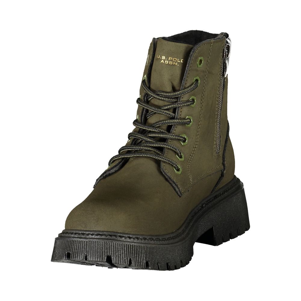 U.S. POLO ASSN. Grüne Ankle Boots aus Polyester