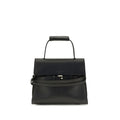 Moschino Schwarze Bos Taurus Kalbsleder Schultertasche