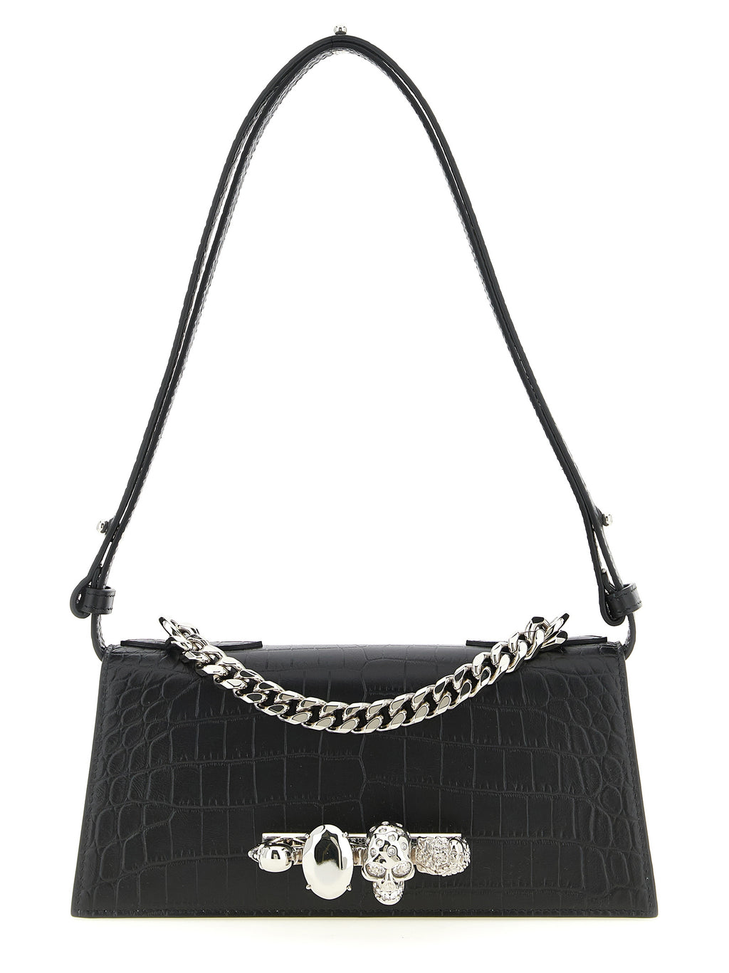 Alexander McQueen Schwarze Kalbsleder-Schultertasche
