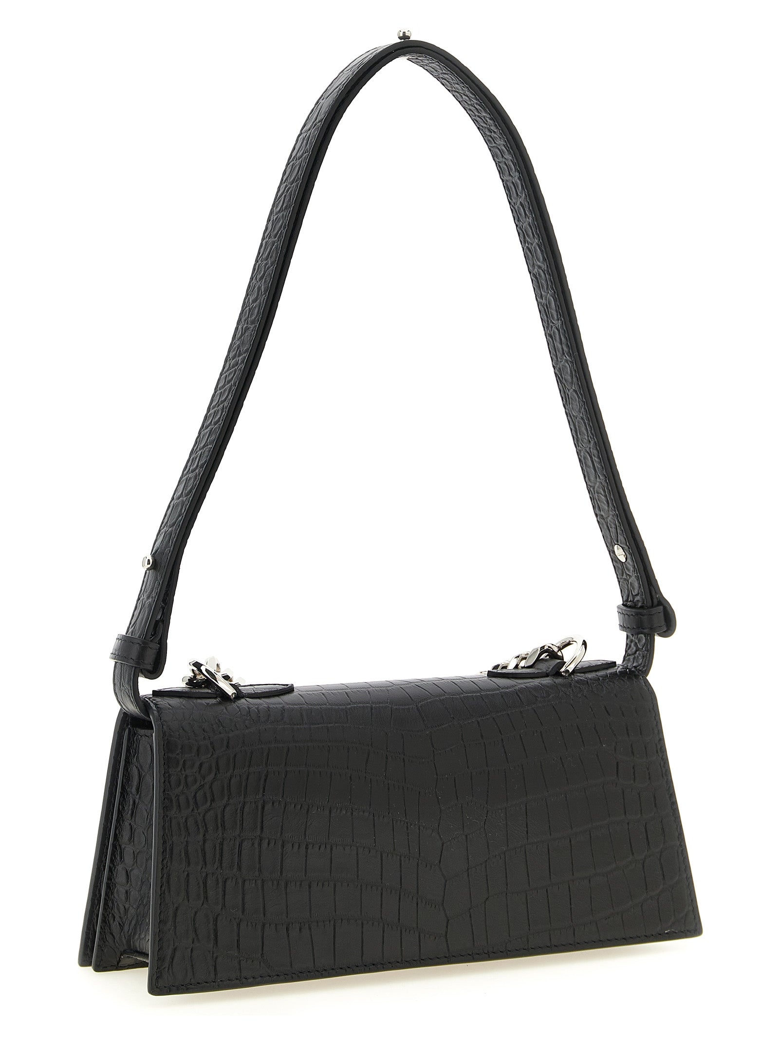 Alexander McQueen Schwarze Kalbsleder-Schultertasche