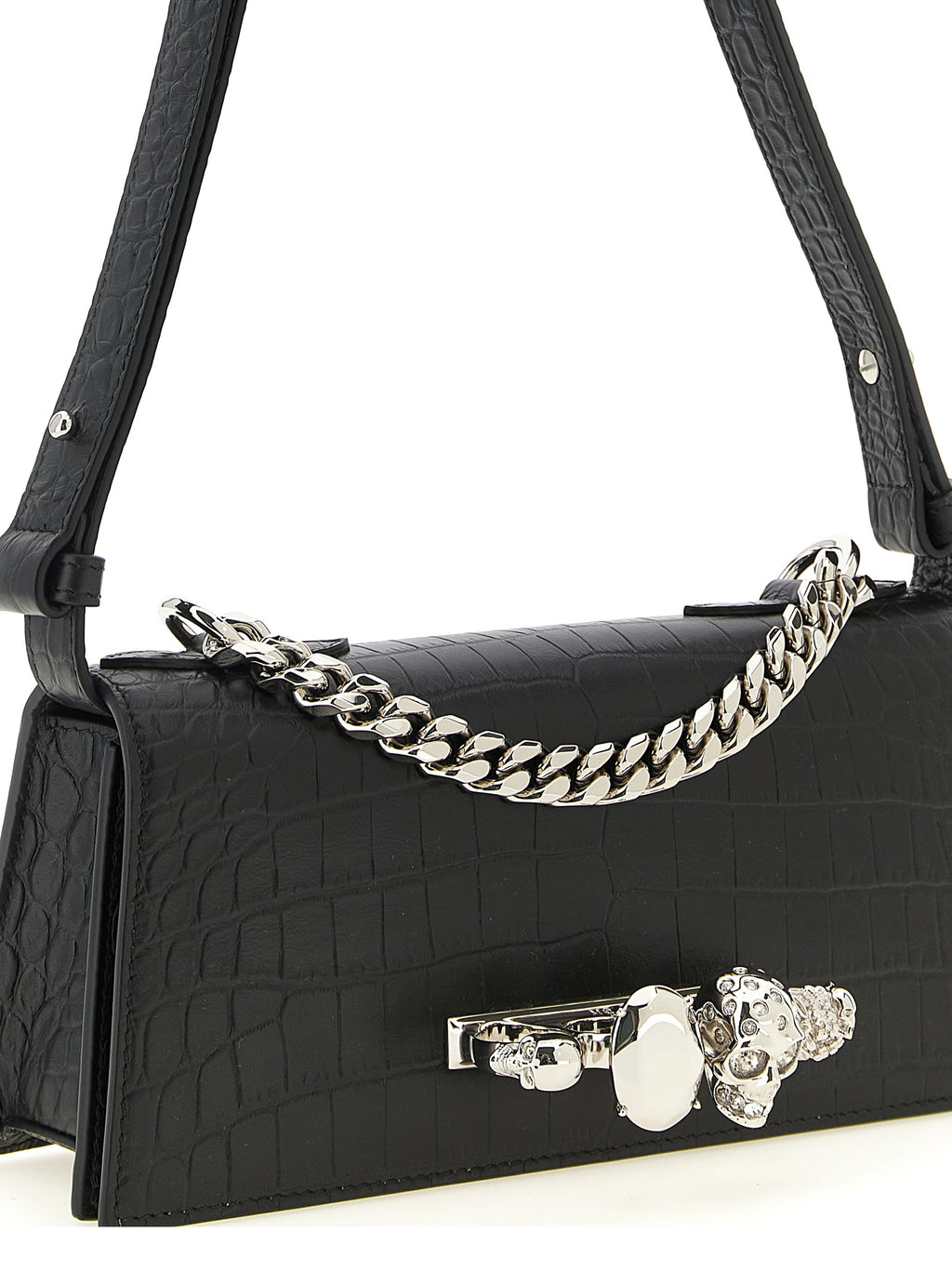 Alexander McQueen Schwarze Kalbsleder-Schultertasche