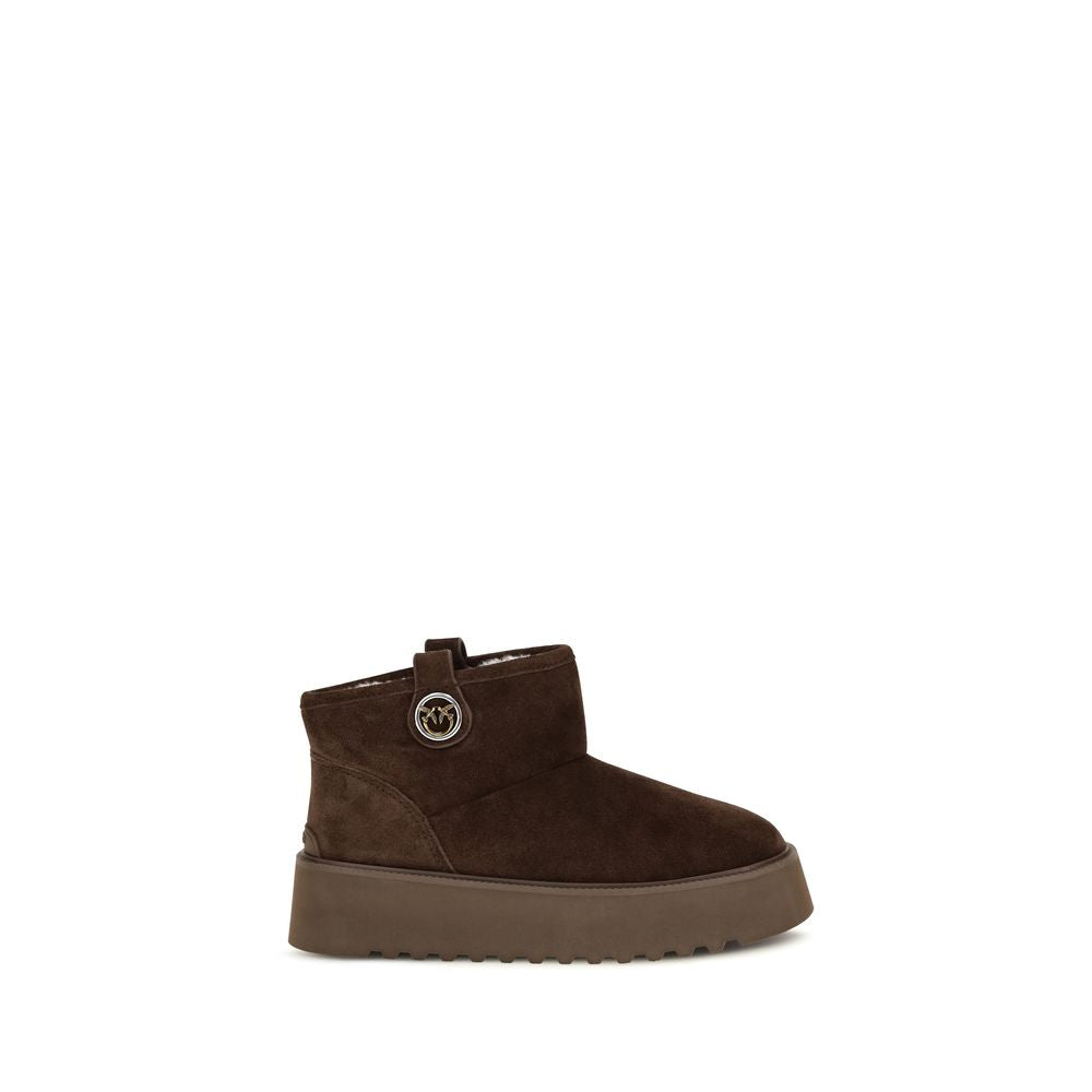 PINKO Braune Kalbsleder Bos Taurus Stiefeletten