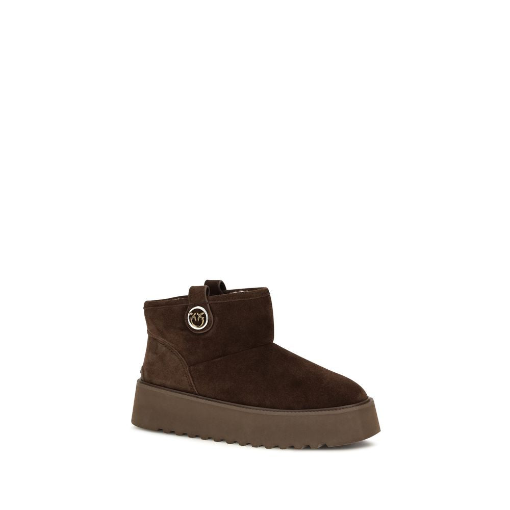 PINKO Braune Kalbsleder Bos Taurus Stiefeletten