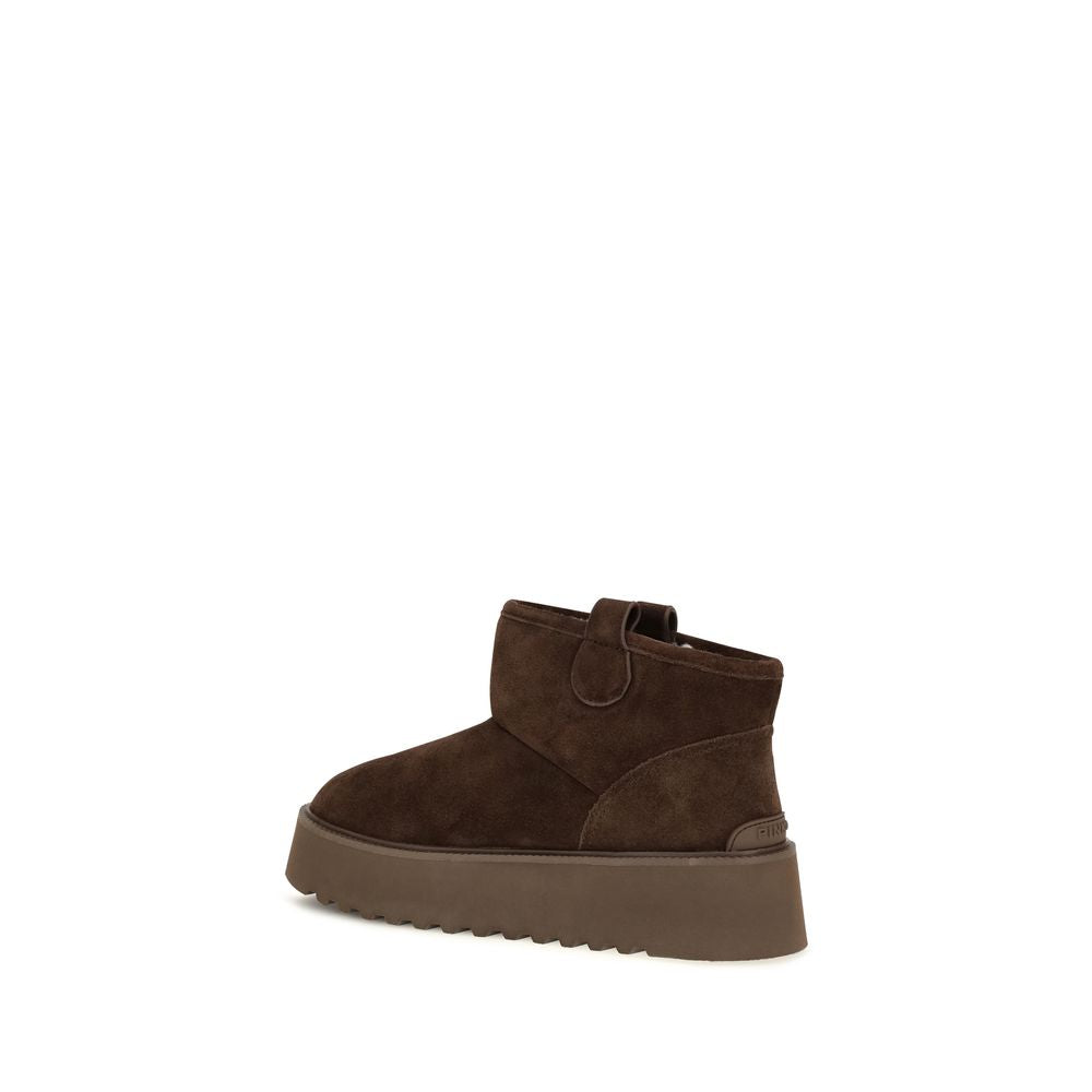 PINKO Braune Kalbsleder Bos Taurus Stiefeletten