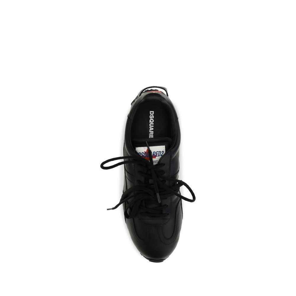 Dsquared² Schwarze Bos Taurus Kalbsleder Sneaker