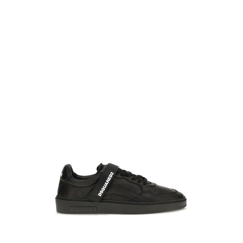 Dsquared² Schwarze Bos Taurus Kalbsleder Sneaker