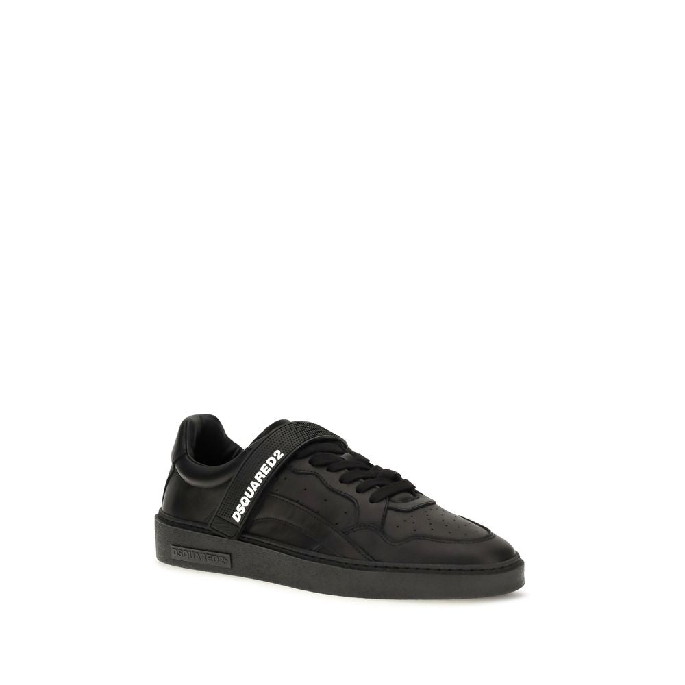 Dsquared² Schwarze Bos Taurus Kalbsleder Sneaker
