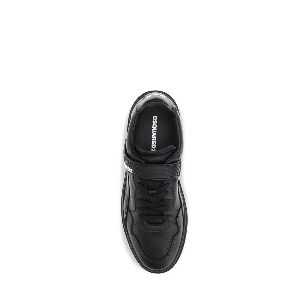 Dsquared² Schwarze Bos Taurus Kalbsleder Sneaker