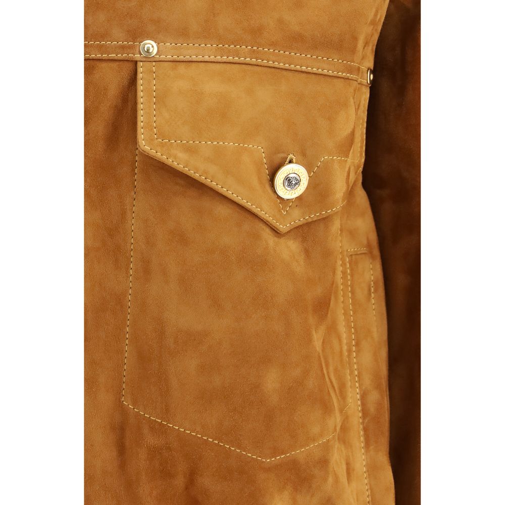 Versace Braune Lammlederjacke Ovis Aries Aries