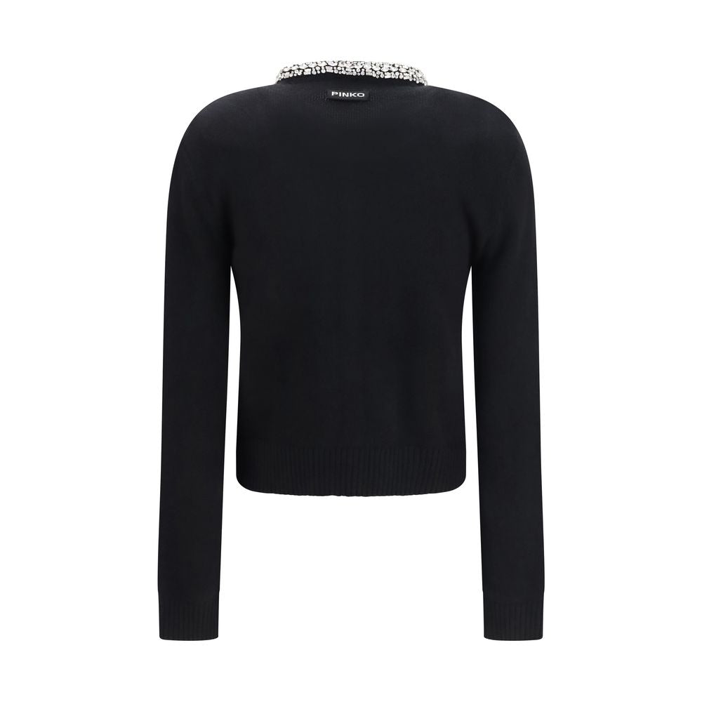 PINKO Strickjacke aus schwarzer Wolle Oves Aries