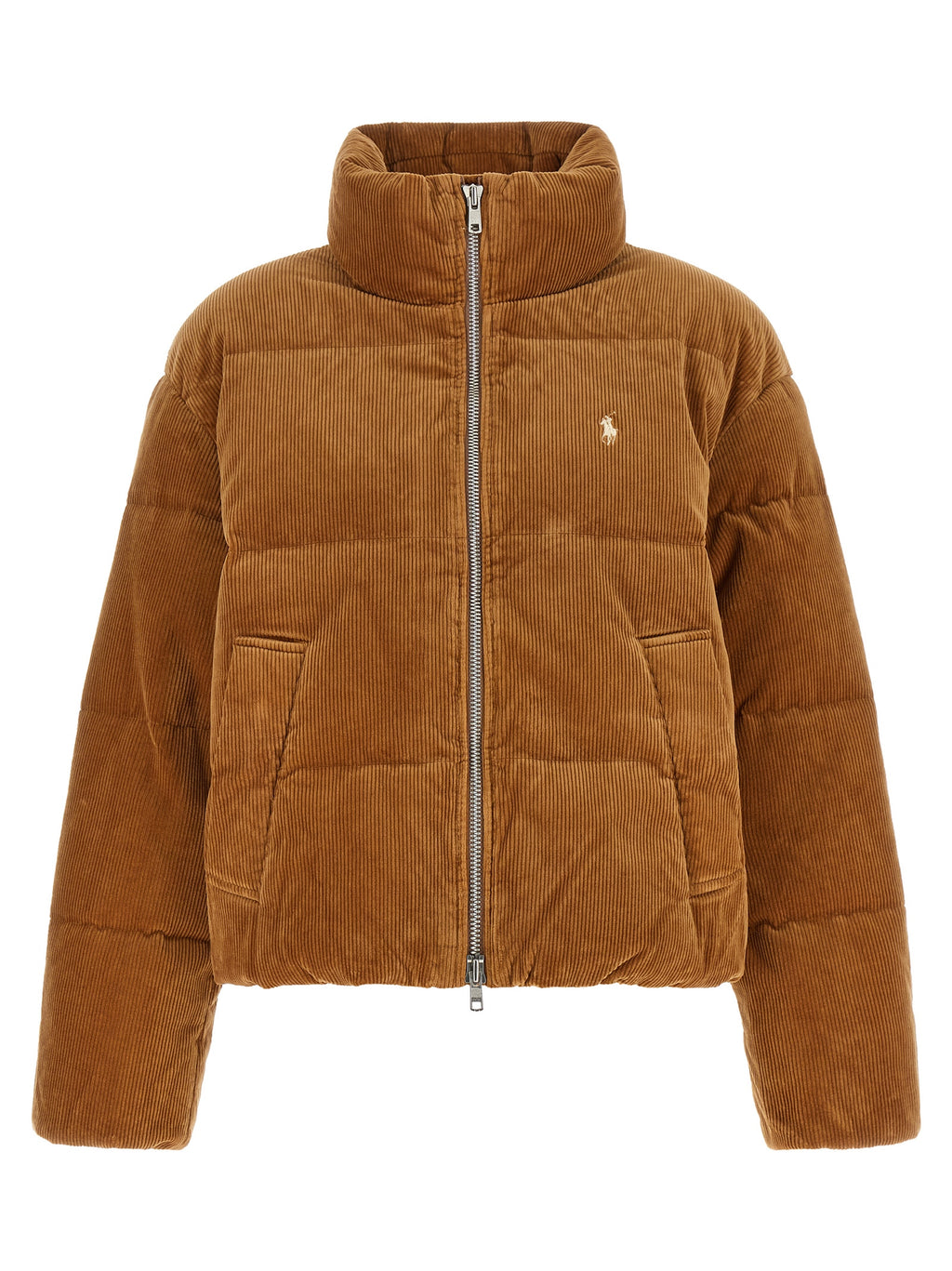 Polo Ralph Lauren Braune Baumwolljacke in voller Länge