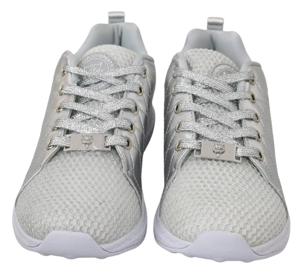 Philipp Plein Gisella Silber Polyester Turnschuhe Schuhe