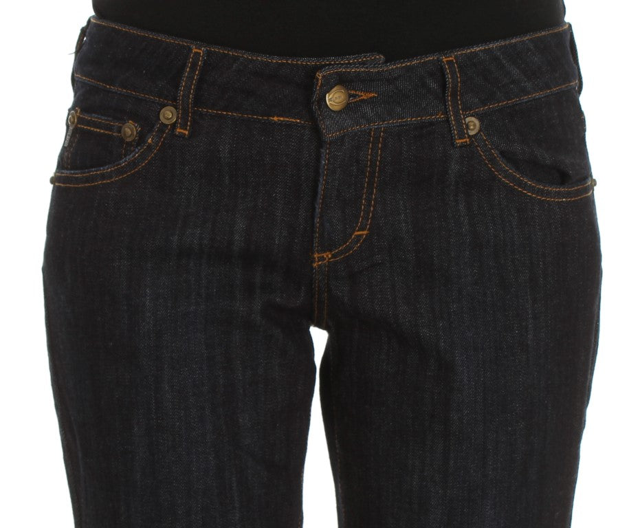 Cavalli Blaue Straight Fit Stretch Jeans aus Baumwolle
