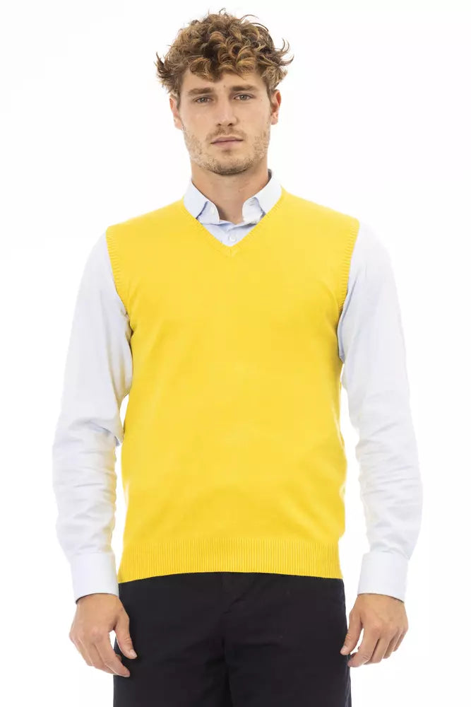 Alpha Studio Gelbe Viskose-Herrenjacke