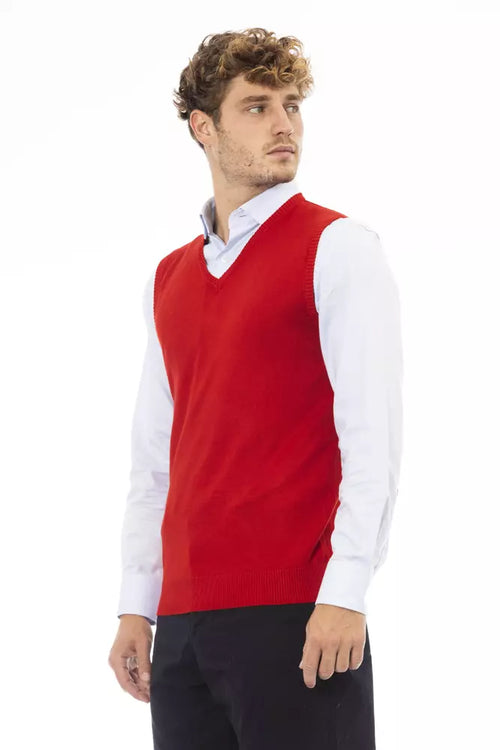 Alpha Studio Rote Viskose-Herrenjacke