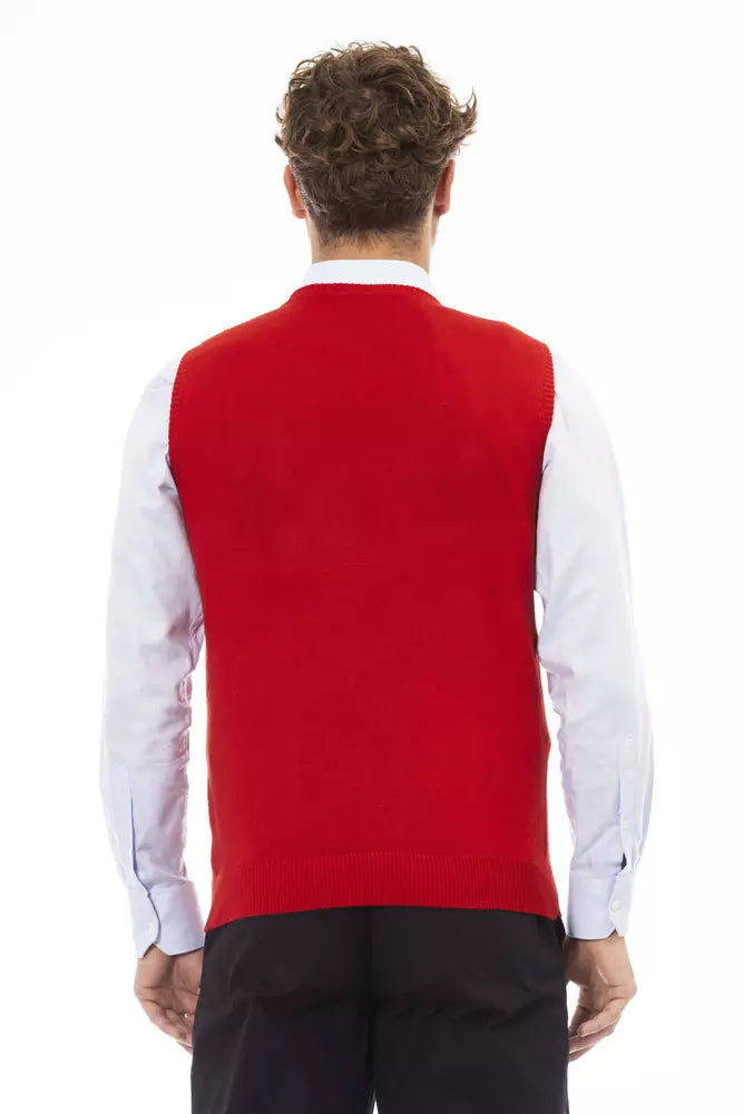 Alpha Studio Rote Viskose-Herrenjacke