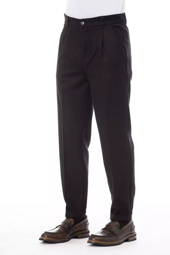 Alpha Studio Braune Wollhose für Herren