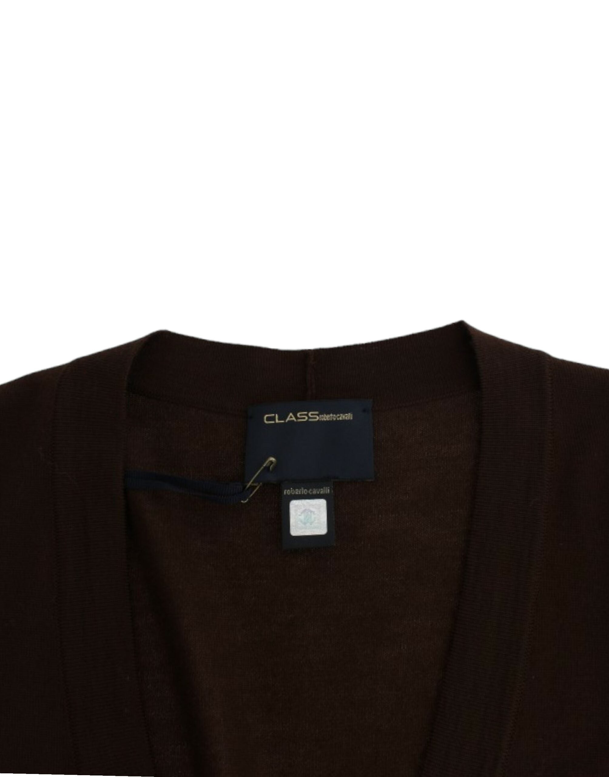 Cavalli Braune Strickjacke aus Wolle