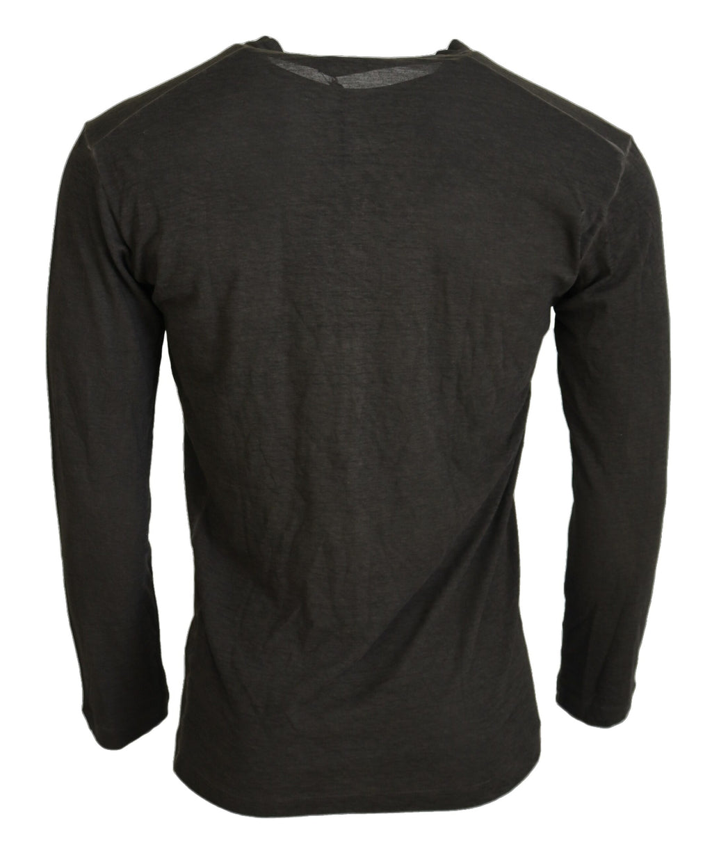Dsquared² Grauer Baumwoll-Leinen Pullover mit langen Ärmeln