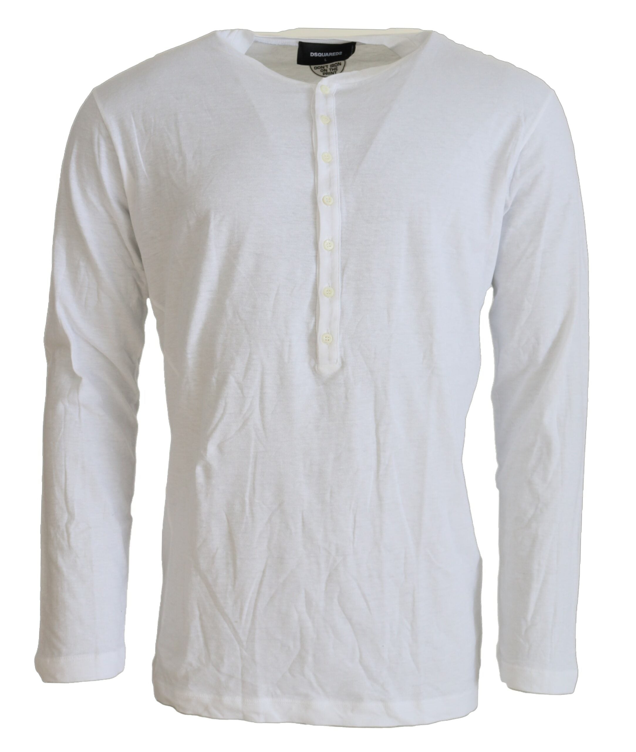 Dsquared² Weißer Baumwoll-Leinen Pullover mit langen Ärmeln