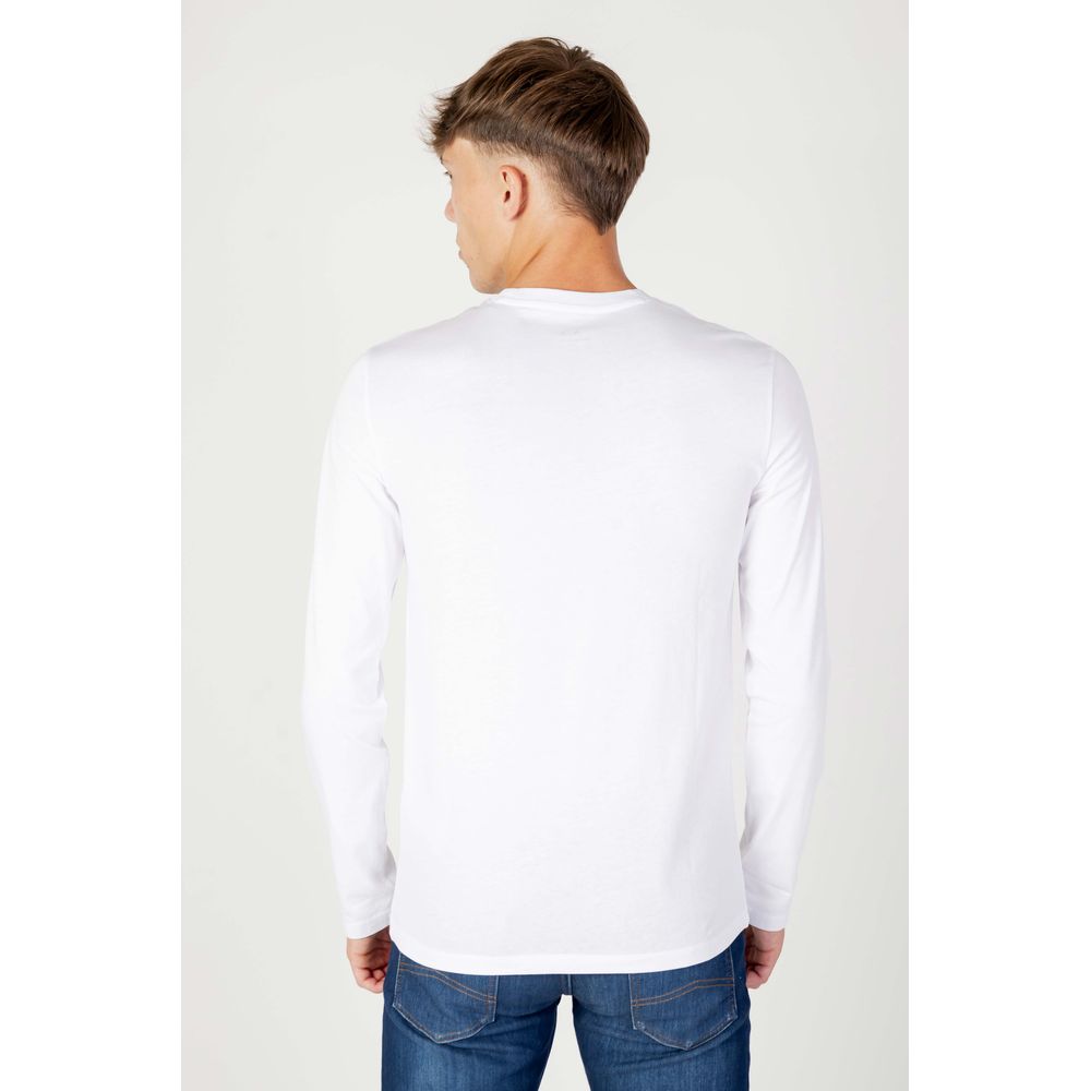 Armani Exchange Weißes Langarm-T-Shirt aus Baumwolle