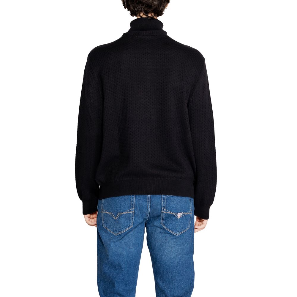 Armani Exchange Schwarzer Baumwollrollkragenpullover